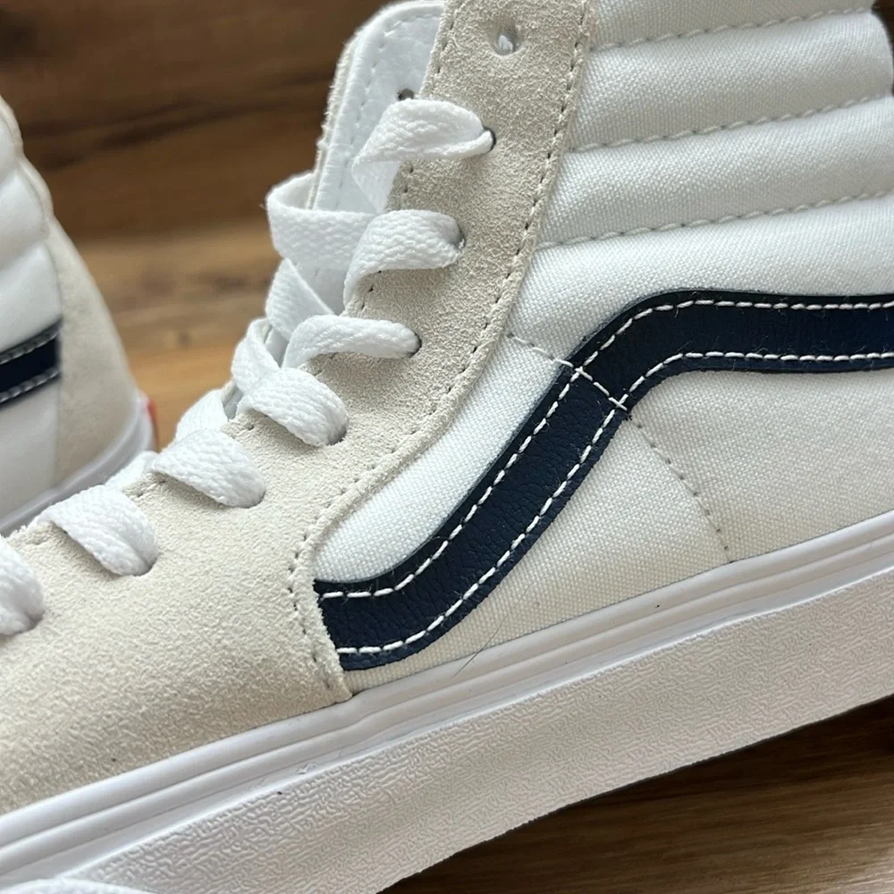 VANS SK8White High-Top Sneakers with Black Stripe